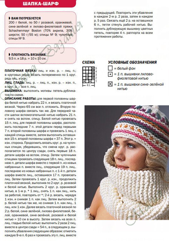 Вязаный комплект шапка и шарф - купить в интернет магазине Paola Belleza