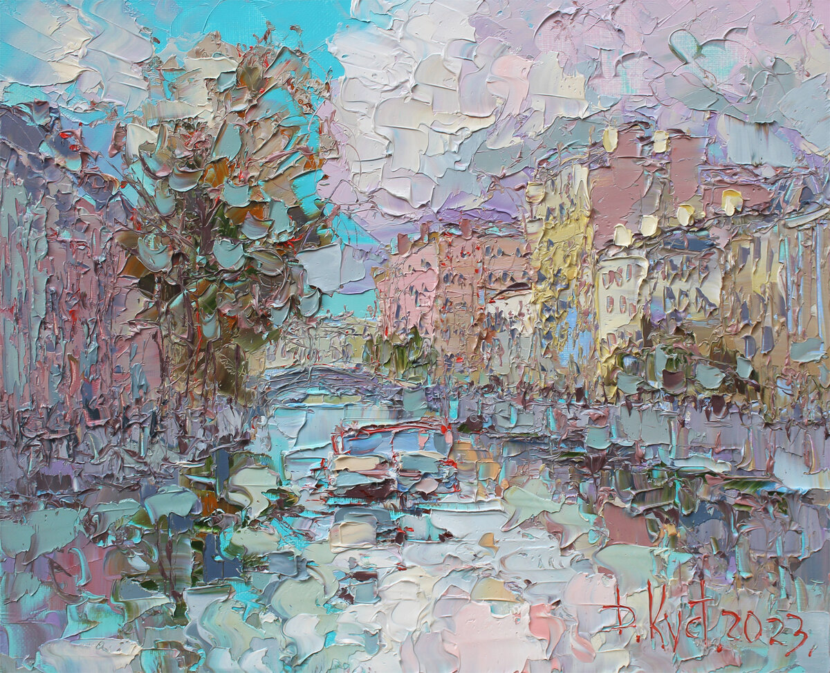 Дмитрий Кустанович. Тонуло облако в канале, 45х55 см, 2023