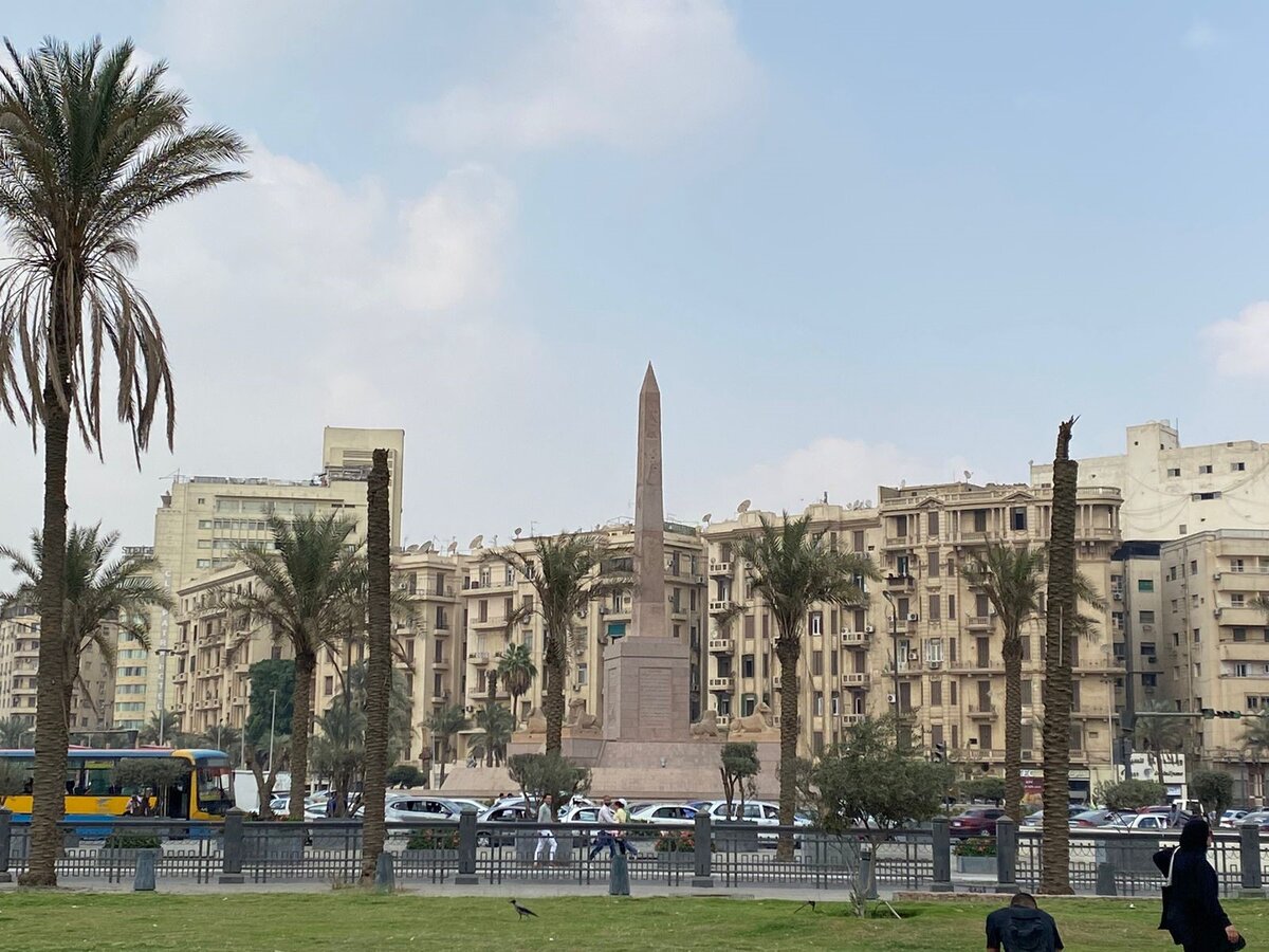 Центр города. Белые точки на газоне - мусор 