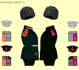 Схема обмундирования 2-го Стрелкового полка на 1905 год