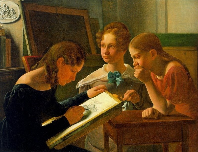 Constantin Hansen Three Young Girls (The Artist's Sisters Alvide, Ida and Henriette) 1827 г.