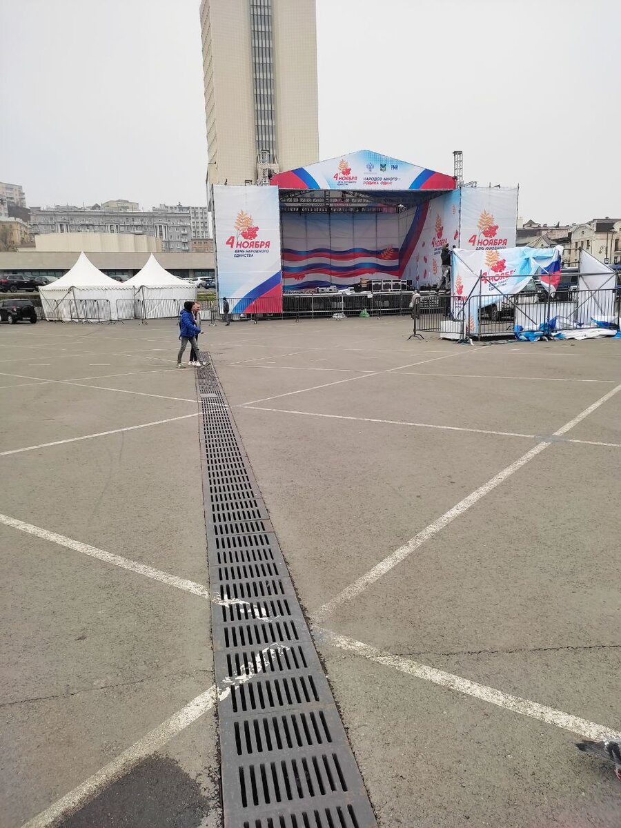 Оформление площади Владивостока к Дню народного единства. Фото автора поста
