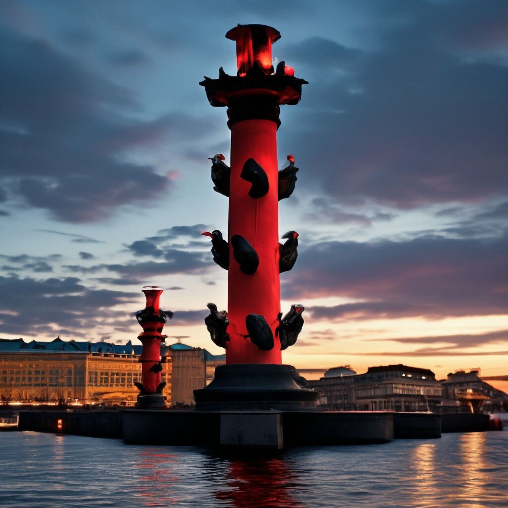 Ростральные колонны глазами нейросетей. 