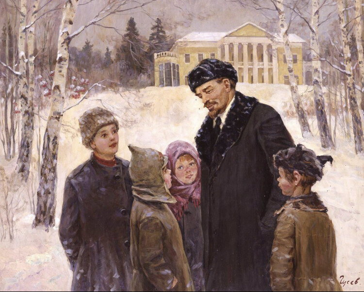 Картина «Ленин с детьми в Горках». Художник Владимир Гусев