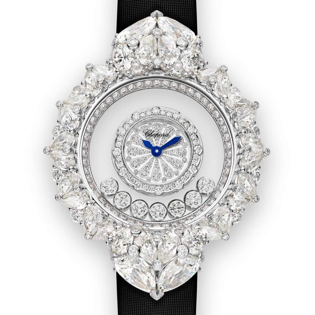 CHOPARD PURE HAPPINESS 204092-100. Белое золото, кварц, ø 32.5 мм, атласный ремешок, единичный экземпляр за 215'000 CHF.
