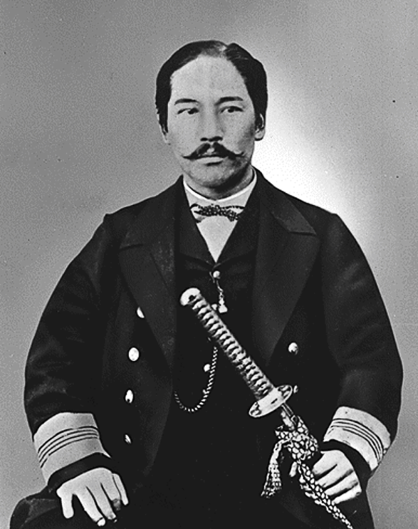 Эномото Такэаки (яп. 榎本武揚, 25 августа 1836 — 26 августа 1908) — виконт, японский адмирал, верный правительству сёгуната Токугавы в войне Босин. После поражения сил сёгуната от императорских войск он бежал на остров Хоккайдо и основал первую в Новой истории Азии республику, став первым демократически избранным президентом Республики Эдзо в 1868 году. В следующем году императорские войска вторглись на Хоккайдо. Республика прекратила своё существование, а Эномото Такэаки был захвачен в плен и осуждён по обвинению в государственной измене. В 1872 году бывший адмирал был помилован и поступил на службу правительства Мэйдзи. Впоследствии Эномото Такэаки был послом Японии в России и возглавлял военно-морское министерство Японии. Эномото был очень активным сторонником японской эмиграции, он основывал колонии поселенцев в Тихом океане, Южной и Центральной Америках. Вопреки сопротивлению Масаёси Мацукаты он основал особый орган для эмигрантов, целью которого было пропагандирование эмиграции и поиск новых потенциальных территорий для расселения японцев. Позже, уже покинув правительство, Эномото участвовал в учреждении частной организации «Колониальная ассоциация», занимавшейся внешней торговлей и эмиграцией.