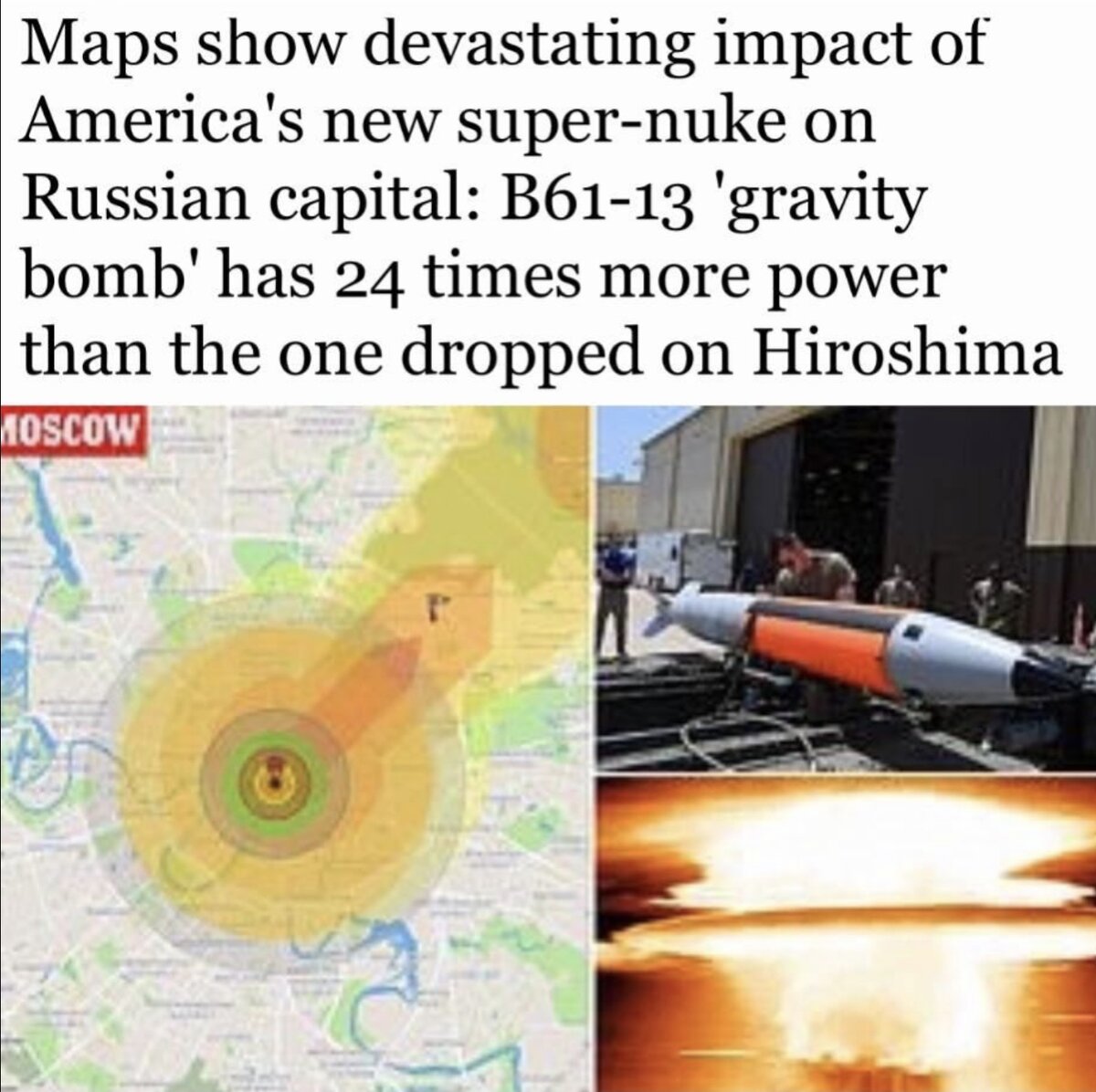 Гравитационная бомба. Сша смоделировали ядерный удар по россии