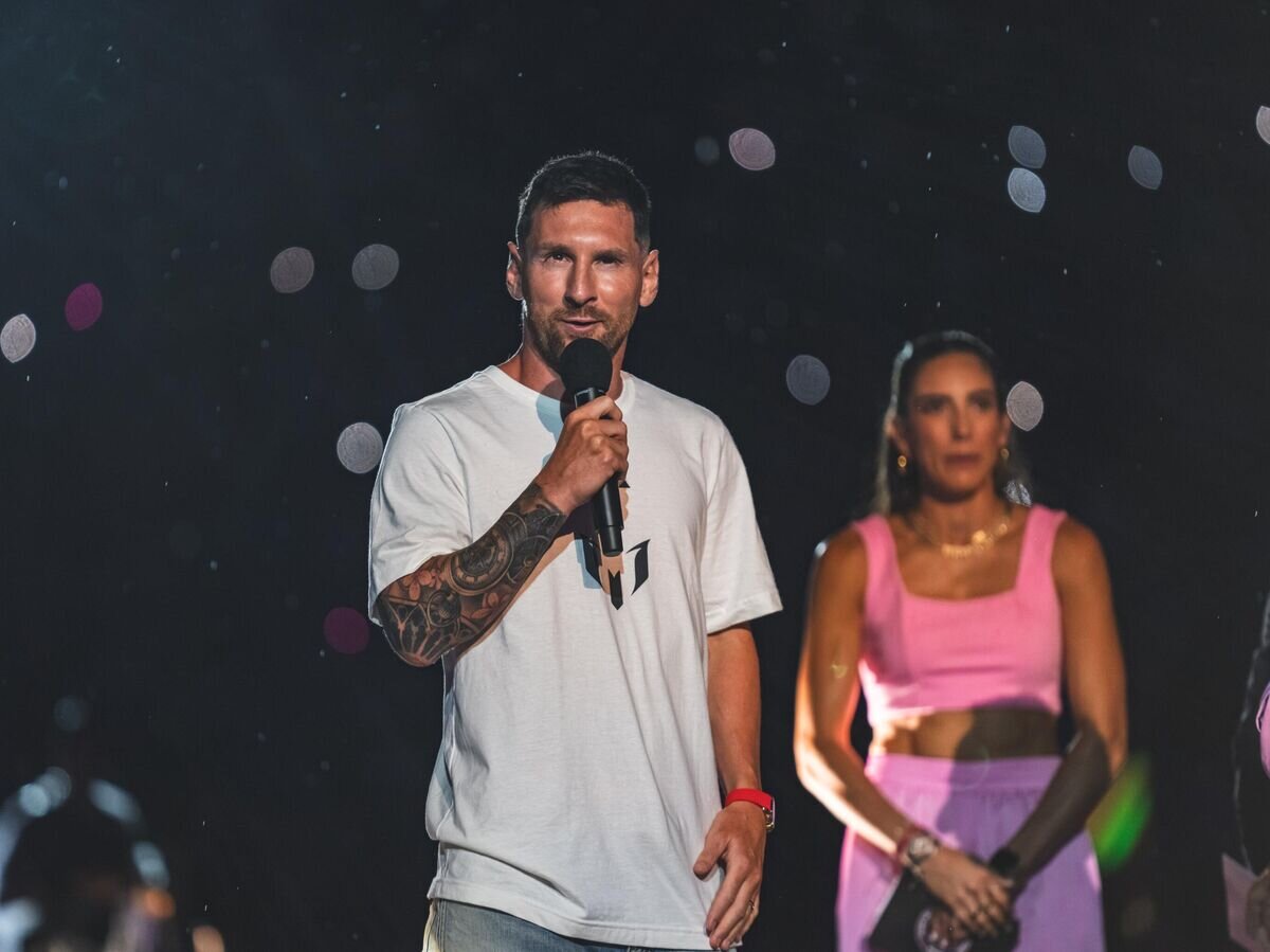    Аргентинский нападающий Лионель Месси на своей презентации в клубе "Интер Майами"© Фото : Пресс-служба "Интер Майами"