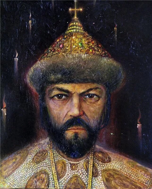 Картина И.С Глазунова "Борис Годунов" Техника: смешанная, дерево.