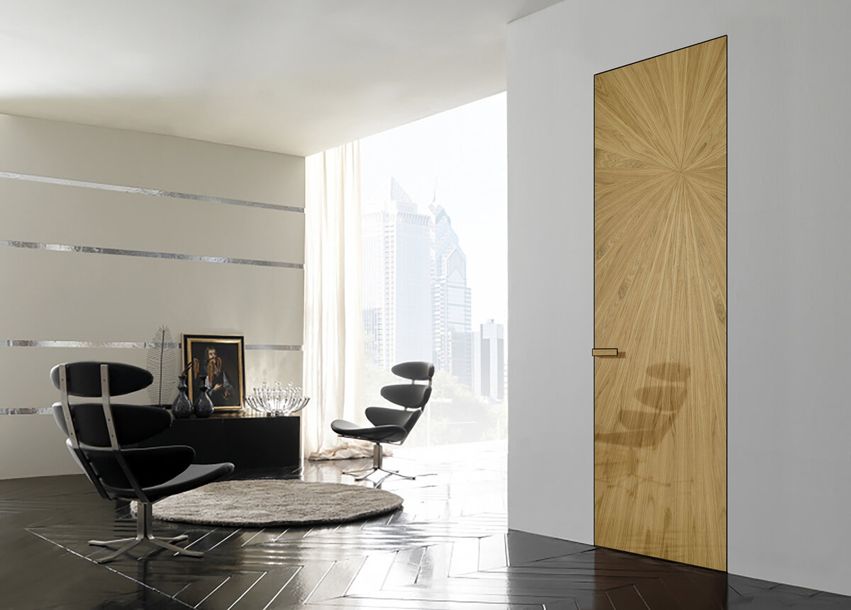 двери шпон под глянцевым лаком