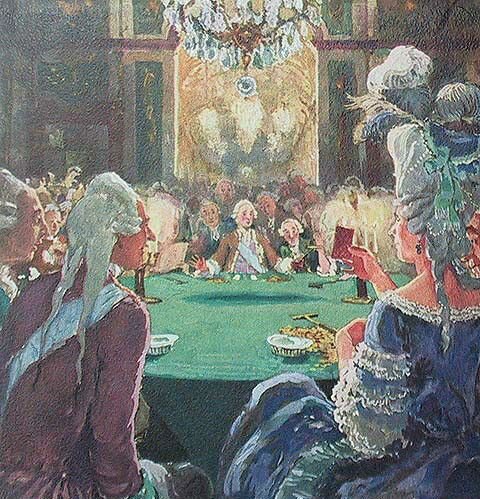 Александр Николаевич Бенуа (1870-1960) - Однажды в Версале - иллюстрация к повести Александра Сергеевича Пушкина "Пиковая дама"