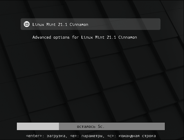 Загрузчик GRUB с темой MINT. Фото из статьи https://dzen.ru/a/Y_iOI3bsjBRvgFJo