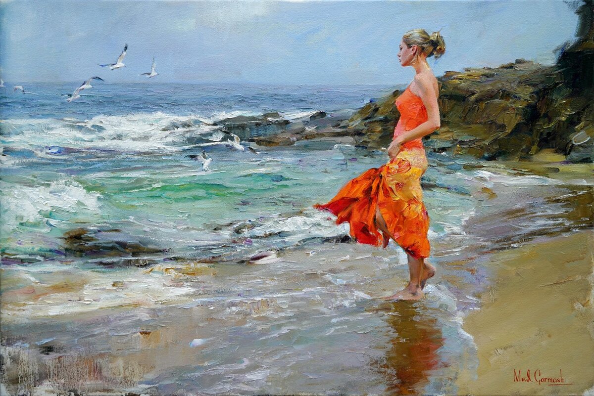 Женщина пейзаж. Michael Inessa Garmash живопись. Художник Инесса Гармаш. Михаил и Инесса Гармаш картины. Инесса Гармаш у моря.