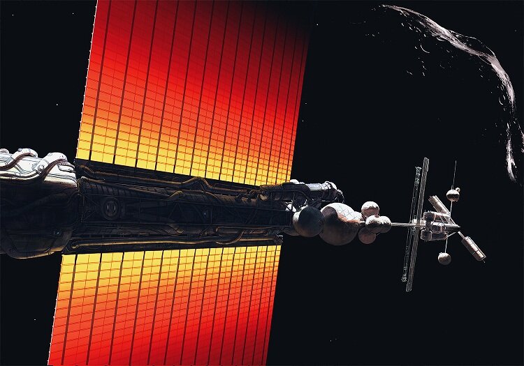 Космический корабль «Султан Демонов Азатот». Иллюстрация на обложке издания романа (2015 г.). Художник Дмитрий Нарожный
