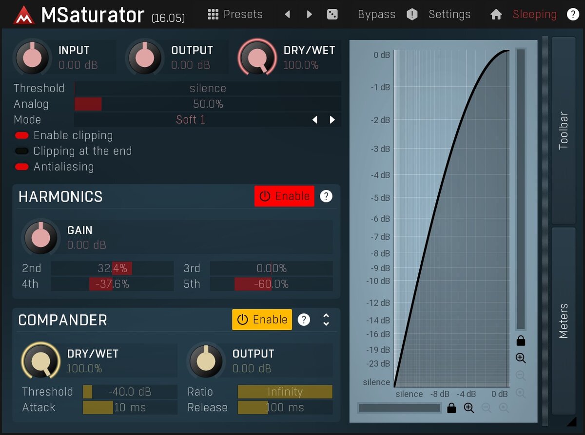 Внешний вид плагина MSaturator