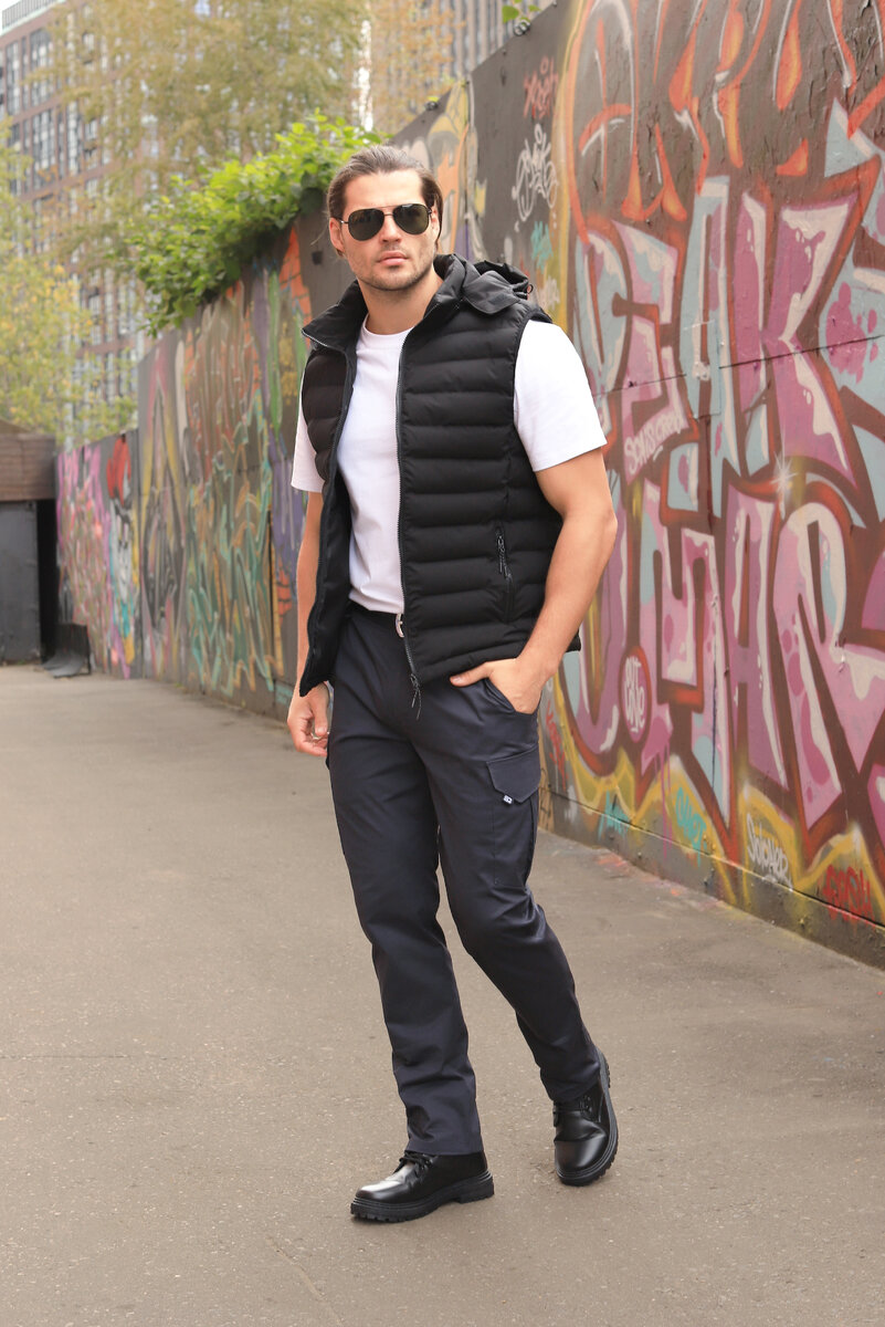 Брюки карго мужские в цвете серо-синем бренда SimpleQlo арт. 165401155 на Вайлбериз Добавьте описание
