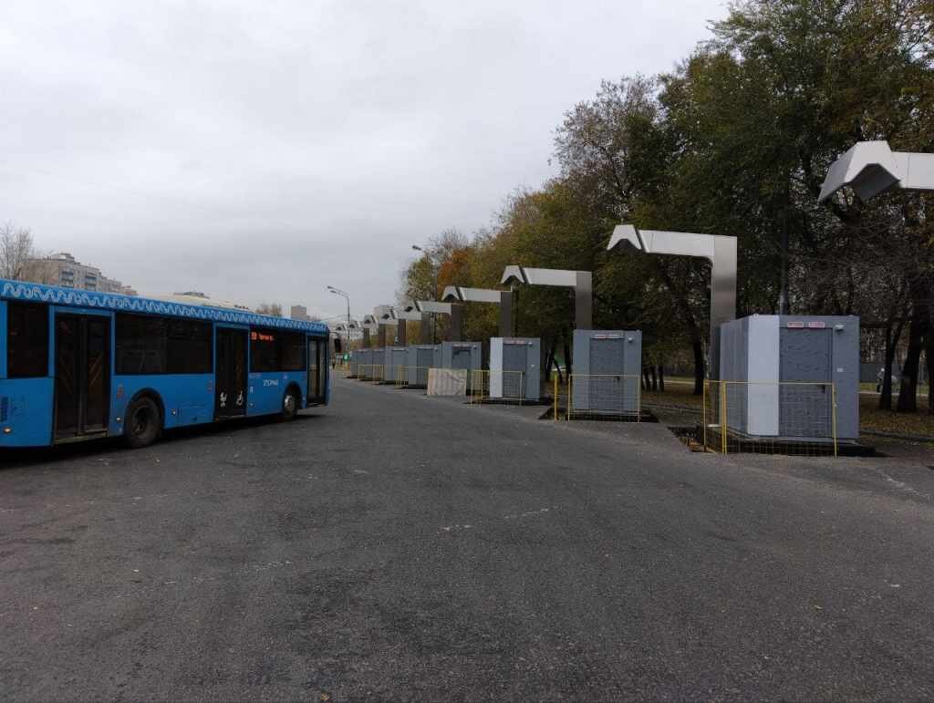    Новая московская станция для электробусов на 12 зарядных постов