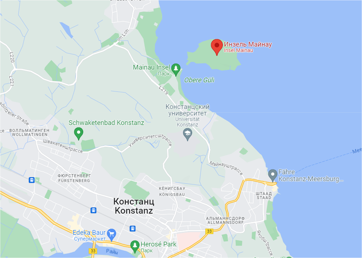 Остров Майнау. Google.Maps