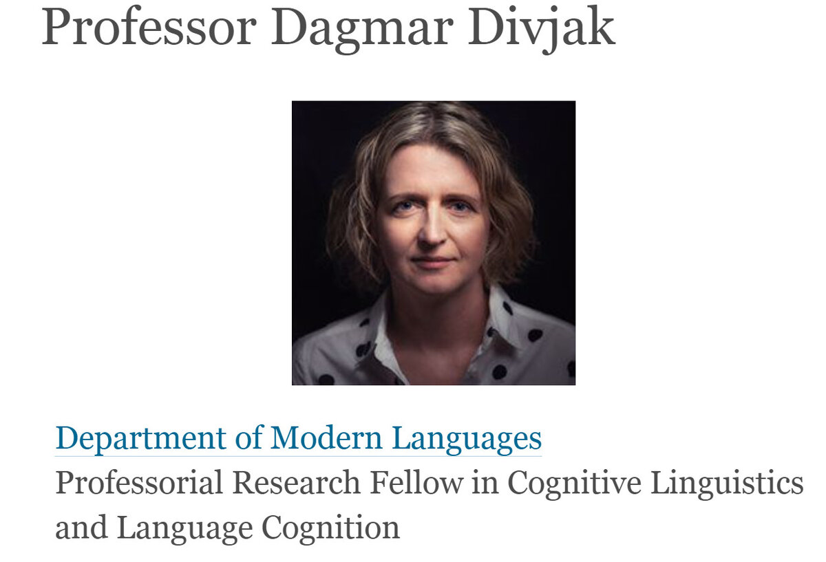 Профессор-исследователь в области когнитивной лингвистики Дагмар Дивджак 