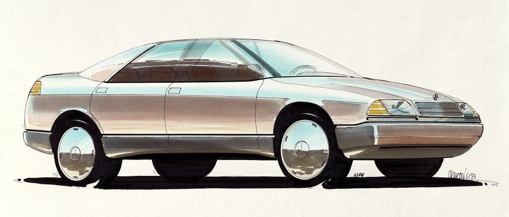 Как-то так представляли себе внешность будущего флагмана W140 дизайнеры "Мерседес-Бенц"