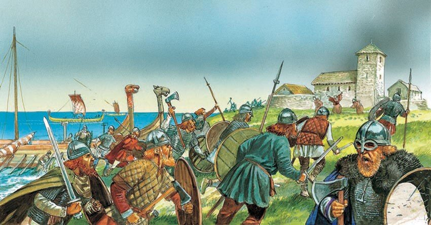 Варяги это жители византии. Норманны Викинги. Нападение викингов на монастырь Линдисфарн. Линдисфарн 793 нападение викингов. Датчане Варяги Норманны Викинги.