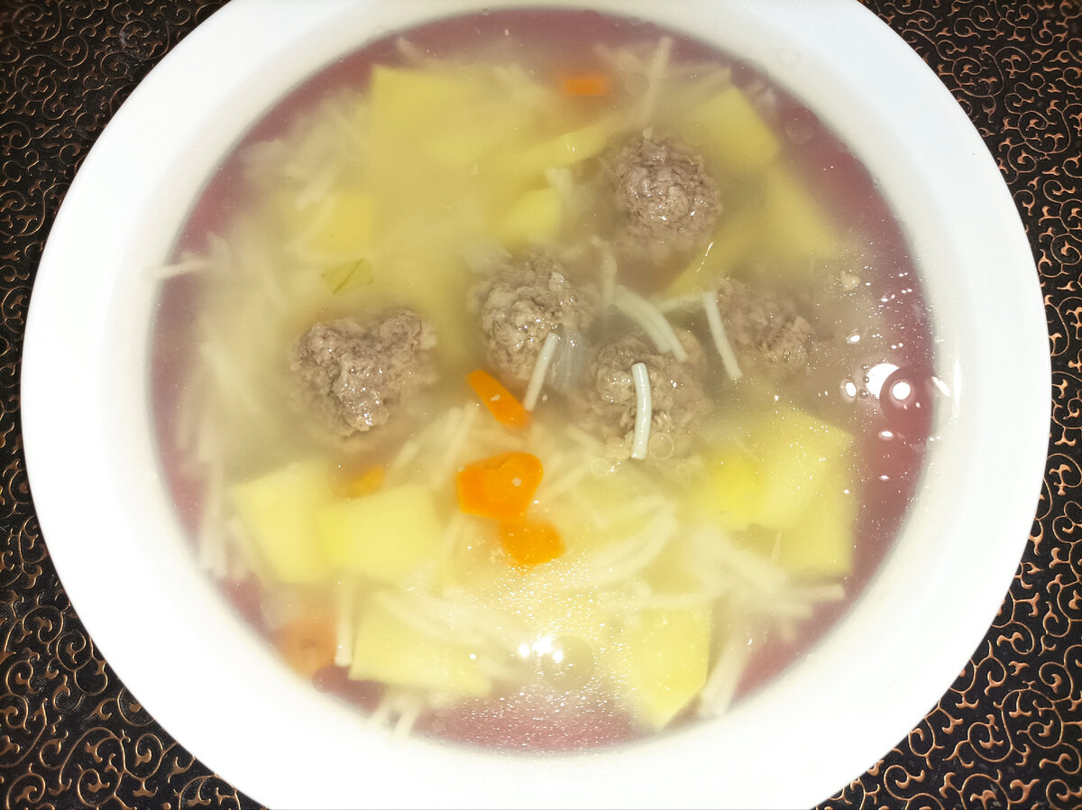 Супчик с фрикадельками. 