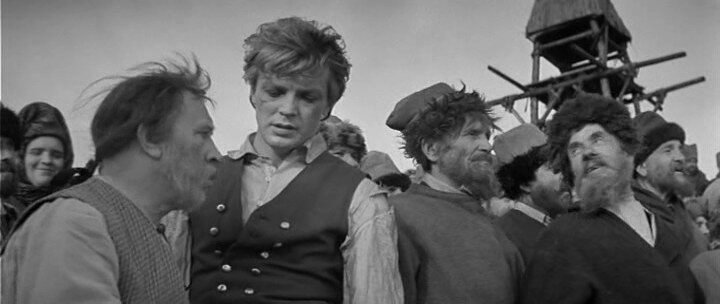 А.Шишков (слева) в роли Савельича ("Капитанская дочка", фильм 1958 года)