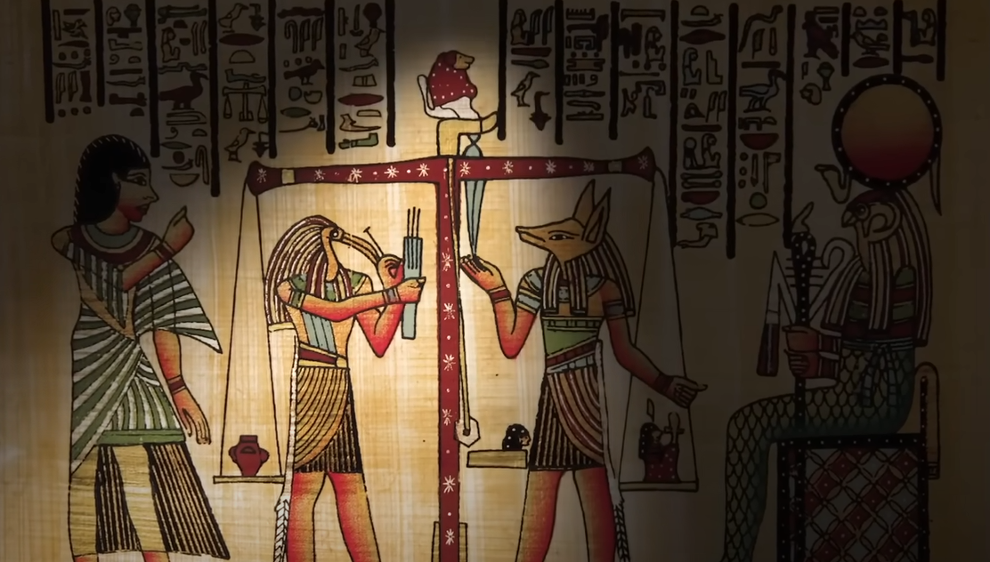 "взвешивание сердца", древнеегипетский папирус