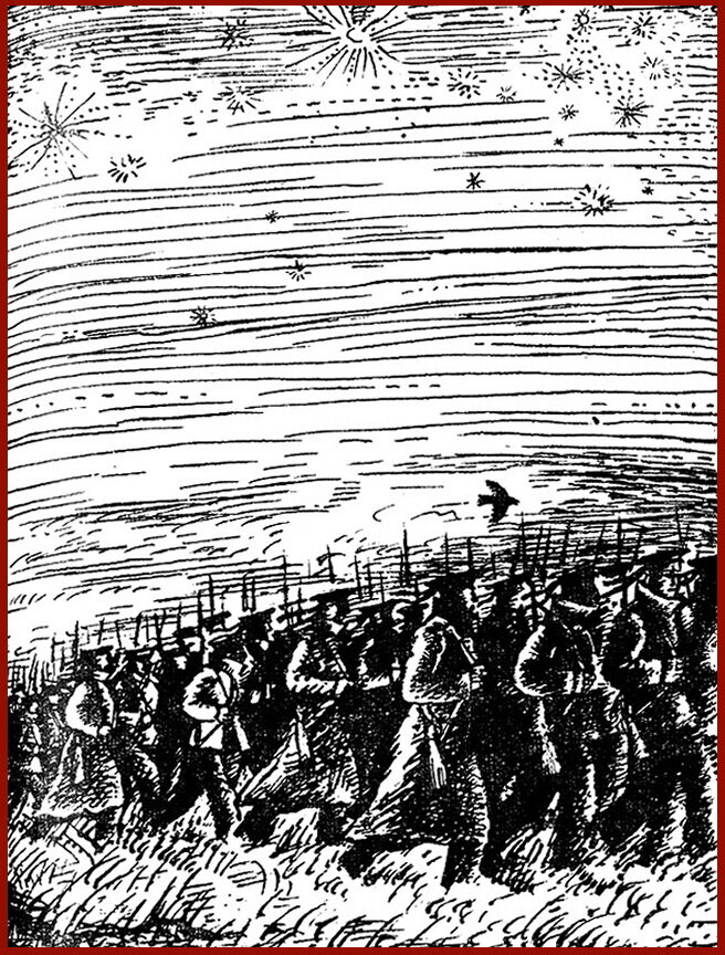Рисунок к рассказу Владимира Григорьева «Образца 1919», художник А.С. Соколов, сборник "Рог изобилия", 1977.