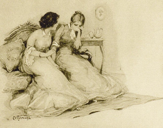 Анна  в роли миротворца в  доме Облонских. Илл. М. Щеглова