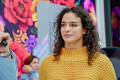    Чемпион мира по самбо Карина Черевань посетила стенд Подмосковья на выставке "Россия Чемпион мира по самбо Карина Черевань посетила стенд Подмосковья на выставке "Россия ©Александра Степанова Пресс-служба Губернатора и Правительства Московской области