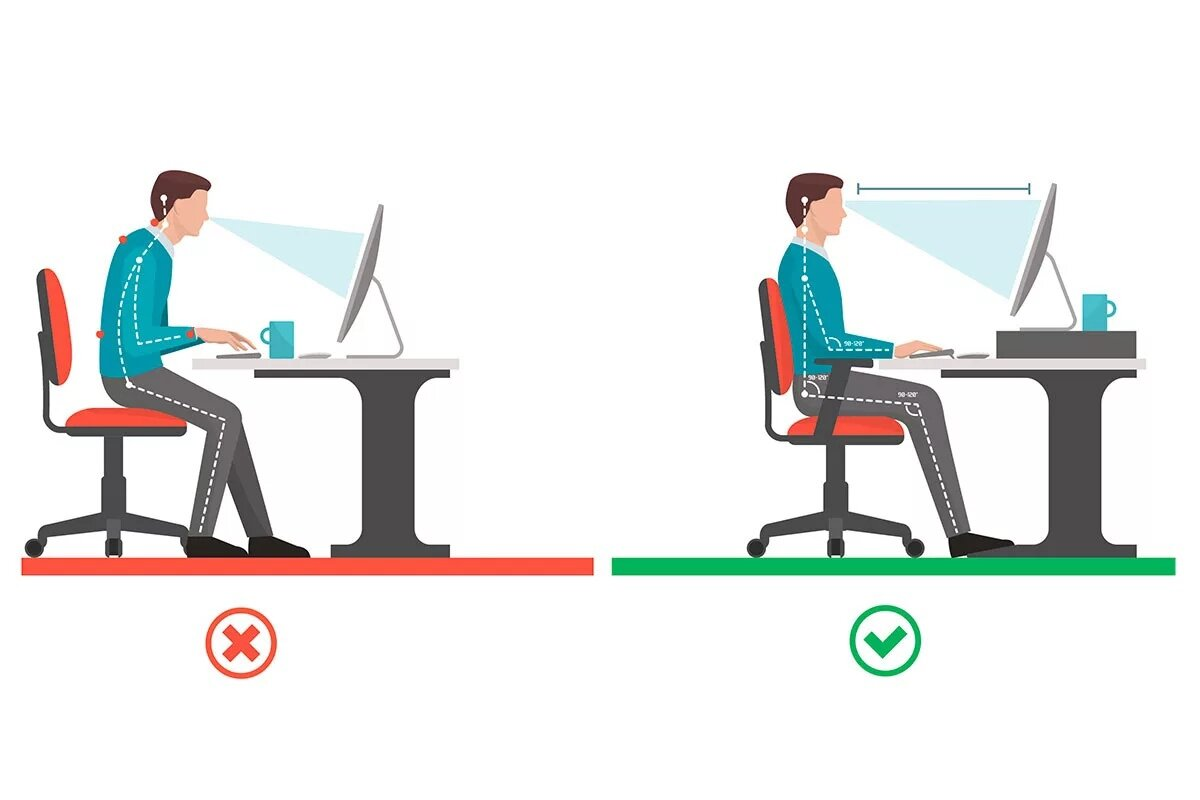  В сегодняшнем мире, основанном на технологиях, офисные работники проводят значительное количество времени, сидя за столами и работая за компьютерами, что часто может привести к болям в шее и спине .-4