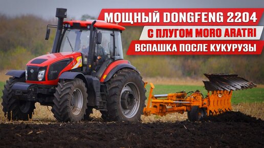 Мощный китайский трактор | Трактор Dongfeng 2204 | Плуг Moro Aratri Dragon | Вспашка после кукурузы