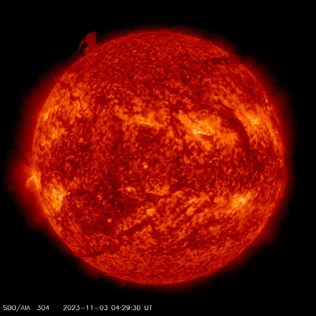 Изображение Солнца в лиинии 304 ангстрем 