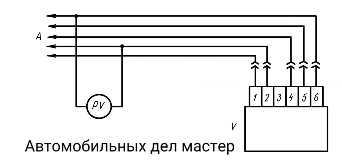 Рис.1. Схема проверки блока управления экономайзером карбюратора.