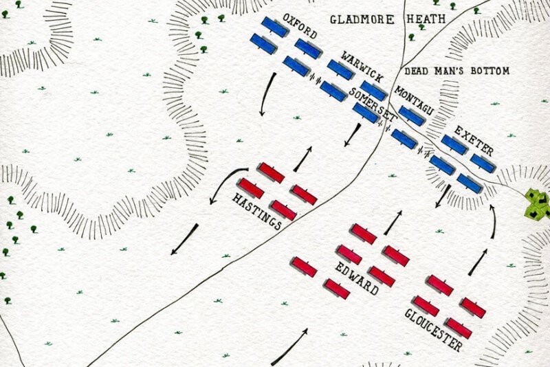 Схема сражения при Барнете.