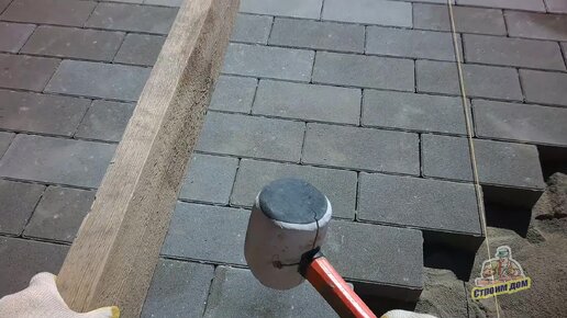 Укладка тротуарной вибропрессованной плитки на бетонное основание