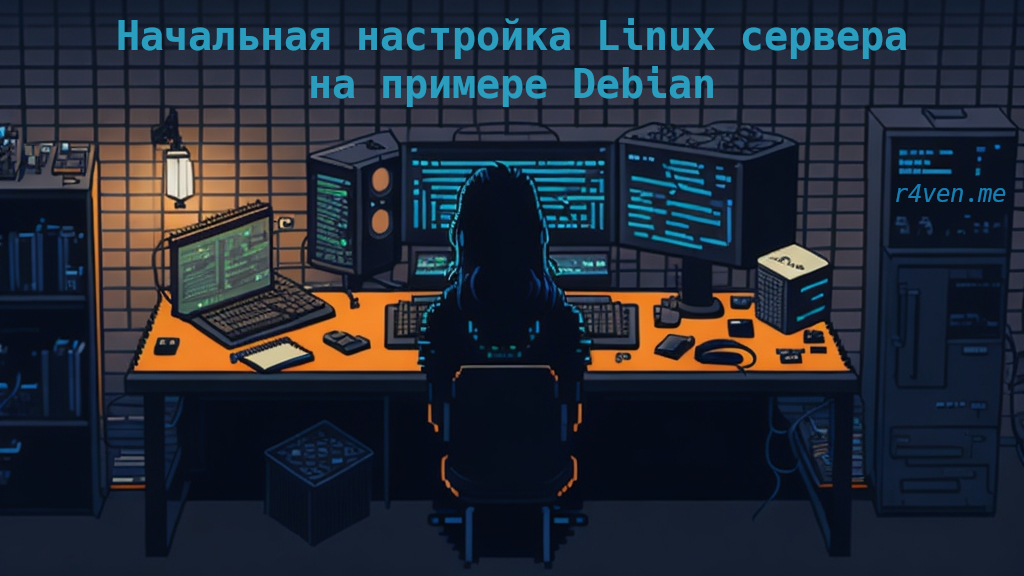 Приветствую! В этот раз мы будем выполнять базовую настройка сервера Linux на примере дистрибутива Debian 12. Присоединяйтесь к нашему каналу: t.me/r4ven_me и чату: t.me/r4ven_me_chat в Telegram.