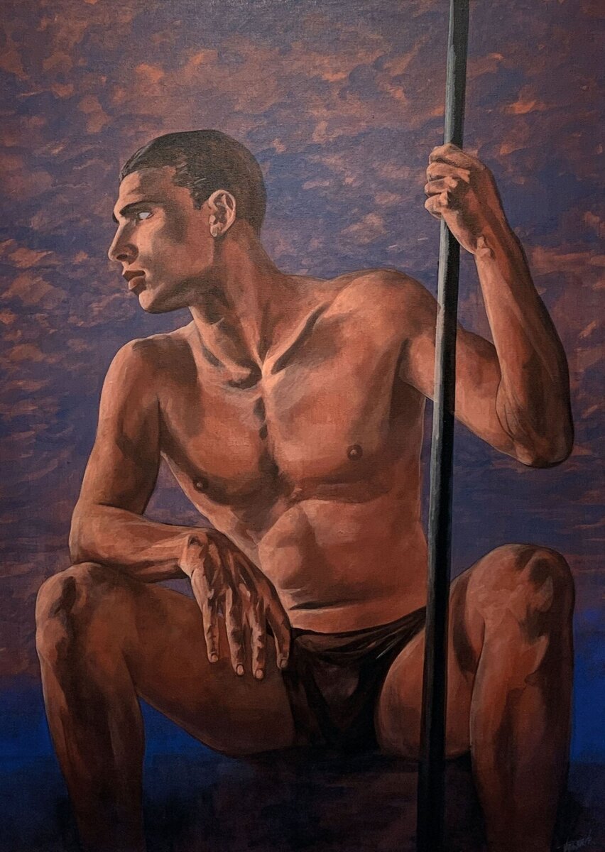    Георгий Гурьянов. «Портрет Станислава Макарова». 1997. Холст, акрил. 150 × 120. Частная коллекция Фото: предоставлены KGallery