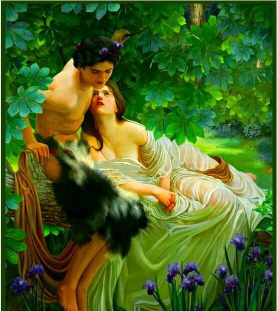 Соломон Джозеф. Нарцисс и Эхо, 1895/ Solomon Joseph. Narcissus and Echo, 1895