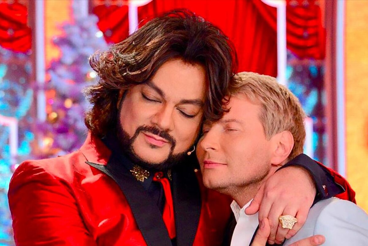    Филипп Киркоров и Николай Басков кадр "Голубого огонька" прошлых лет