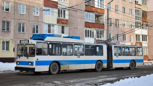 Троллейбус ЗиУ-683 КВР БТРМ-4008. Покатушки по Барнаулу. Самый большой троллейбус в Барнауле.