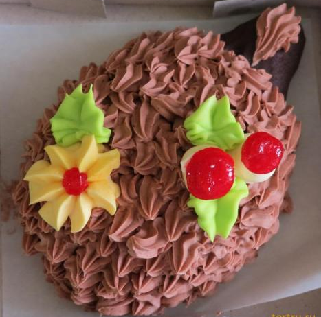 Торт "Ежик" - любимый торт моих мальчишек. С сайта кафе. 