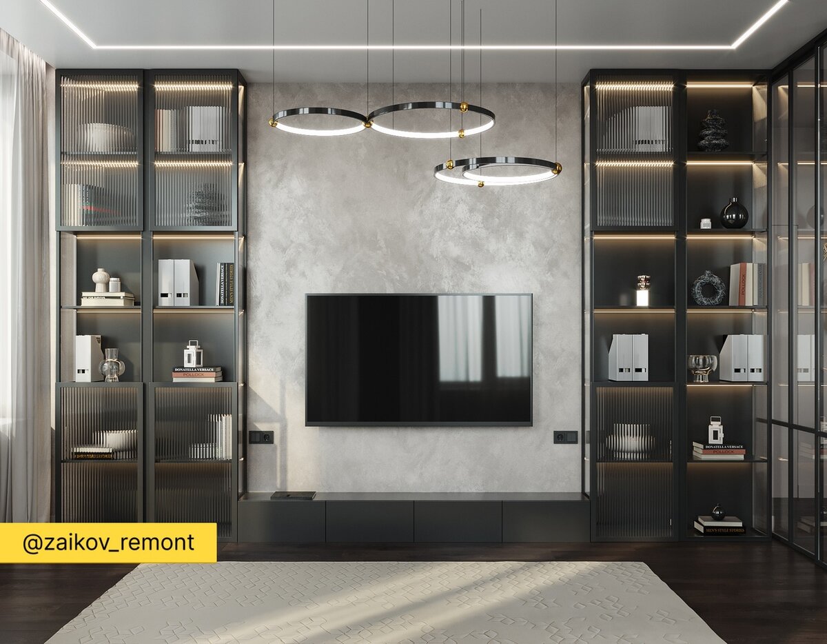 Стенка в интерьере. ЖК Кварталы, г. Москва