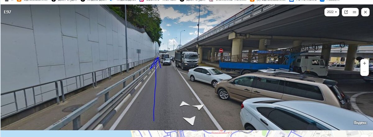 Дорога к улице Гастелло. Яндекс карты.