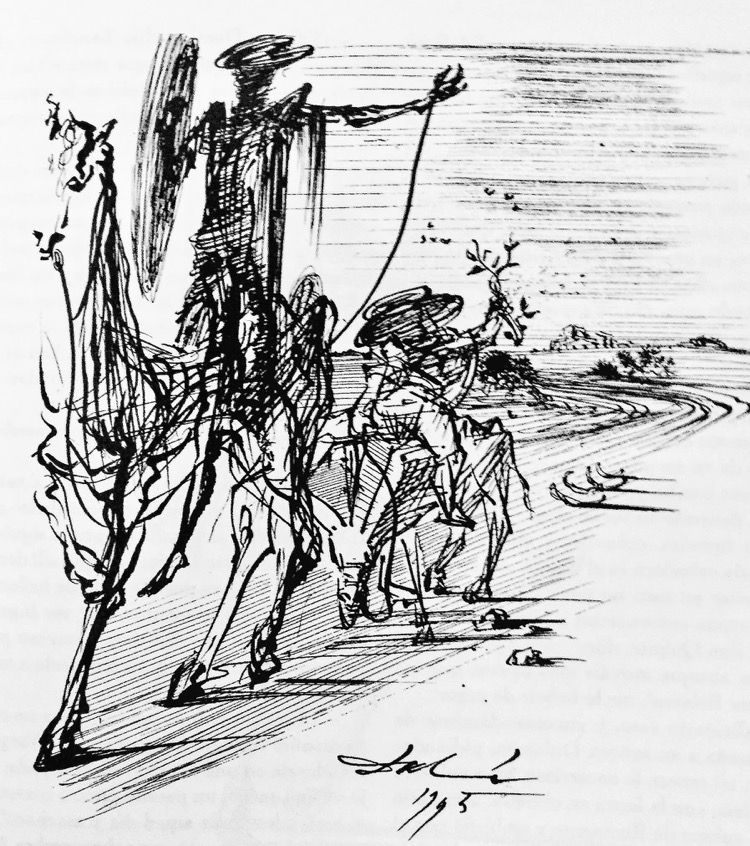 Гамлет и дон кихот тургенев краткое содержание. Дон Кихот. Сальвадор дали Дон Кихот. Сатирический рисунок Дон Кихот. Рисунок Дреби Дона.
