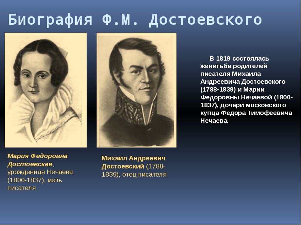 Самая краткая биография достоевского кратко. Достоевский биография. Родители Достоевского кратко. Краткая биография Достоевского кратко