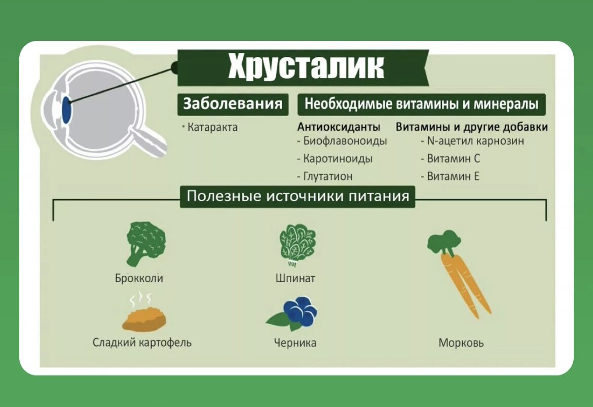 Продукты полезные для глаз проект