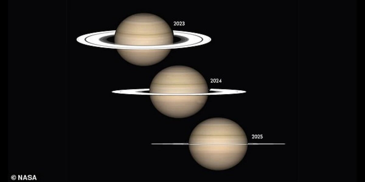 Следующие 18 месяцев — последний шанс увидеть кольца Сатурна, прежде чем они исчезнут из поля зрения из-за наклона планеты. Фото: NASA