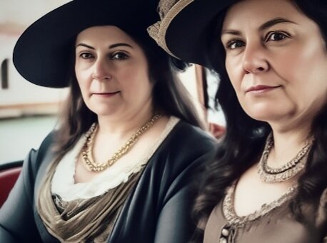 Агата и Франческа сели в карету и поехали в Неаполь (нейросеть)